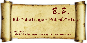 Büchelmayer Petróniusz névjegykártya